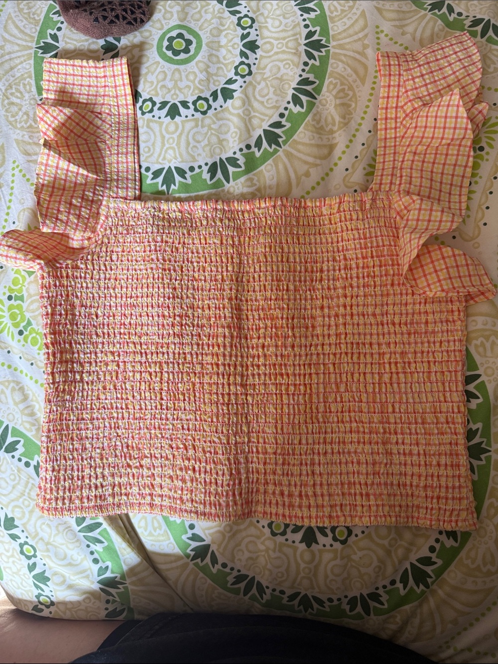 Orange crop top - L